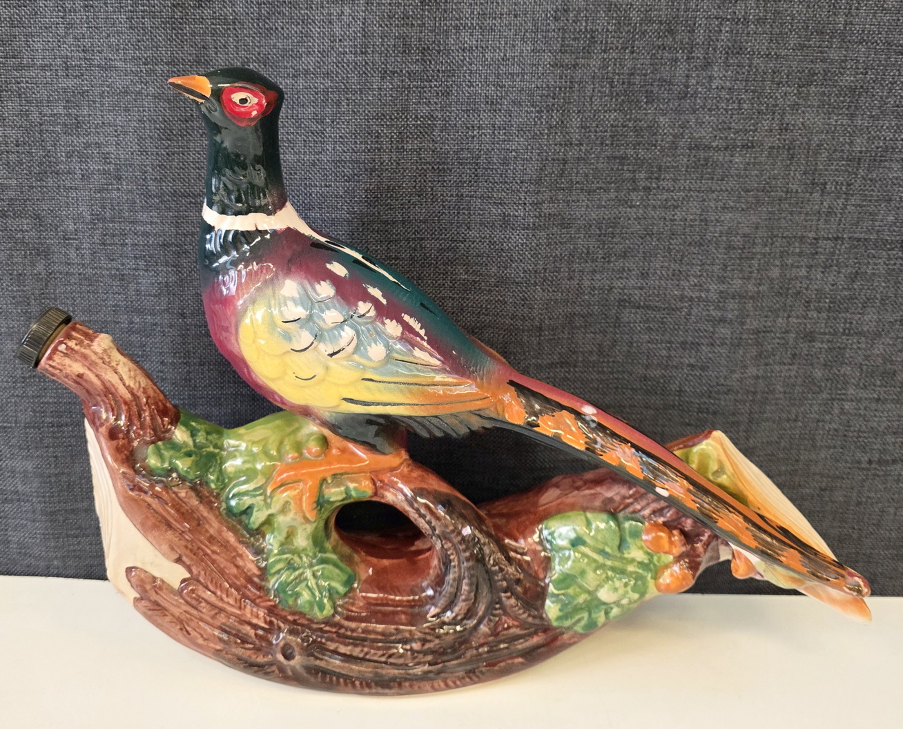 An Italian Majolica "Pheasant" Bottle